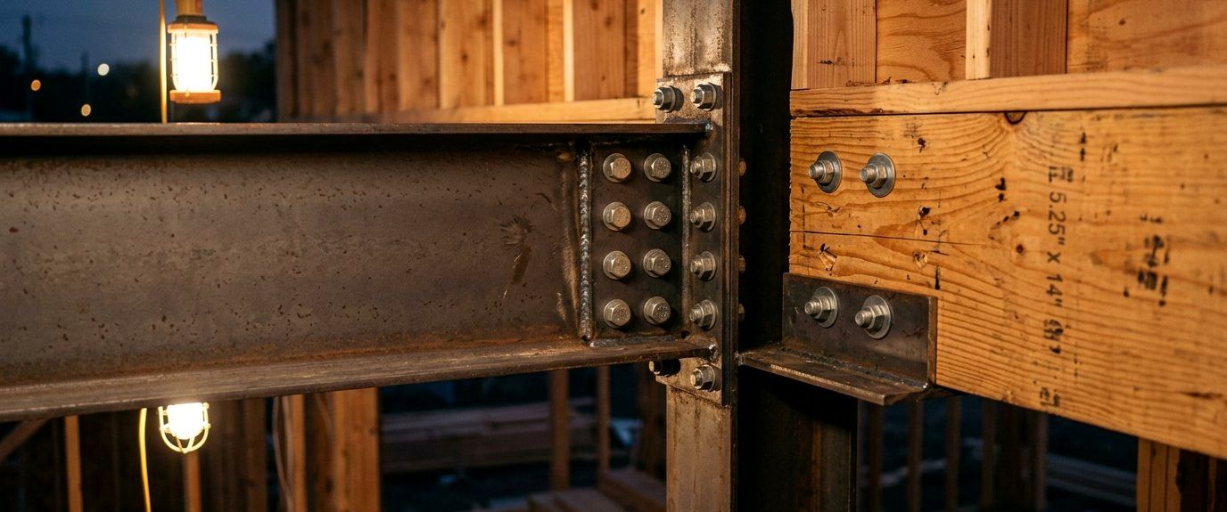 Structural steel detail, as built