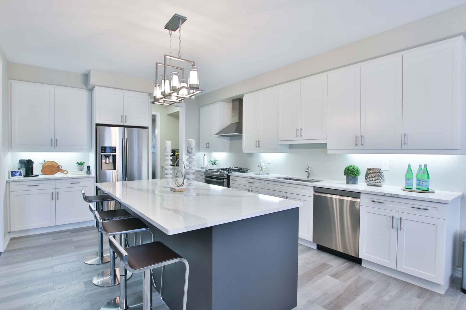 Newly remodeled modern Los Angeles home interior with updated finishes